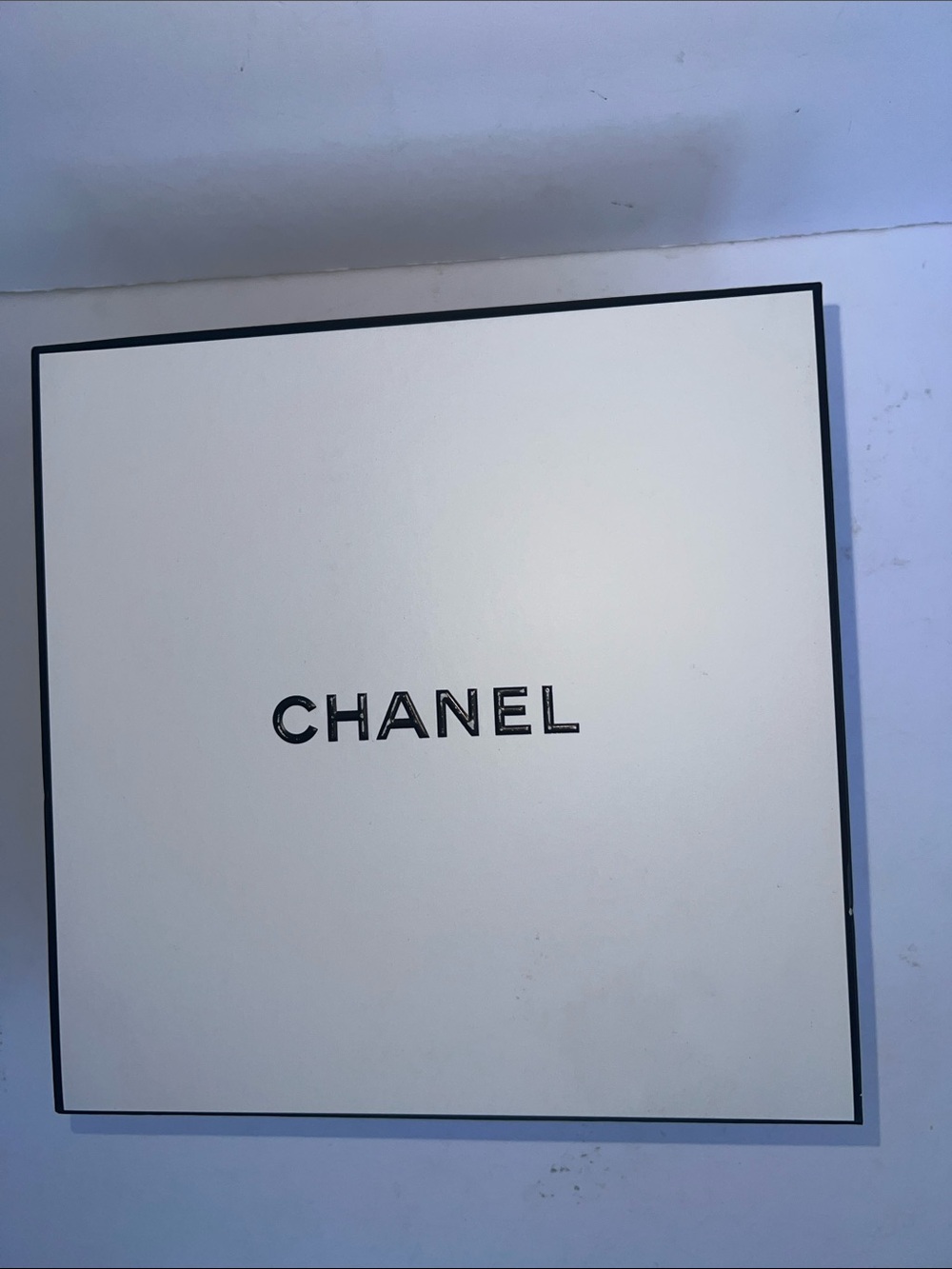 CHANEL White Box with Black Logo and Trim